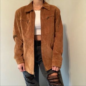 80’s Vintage Real Leather Zip Up Jacket